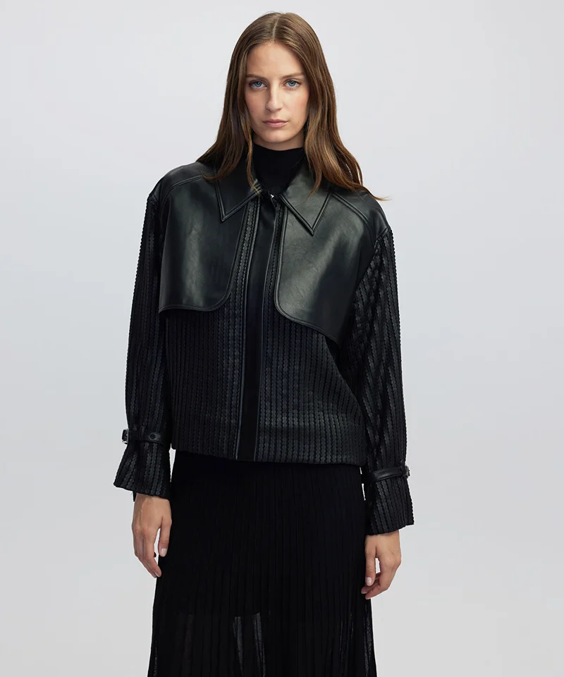 Ipekyol Contrast Textured Coat