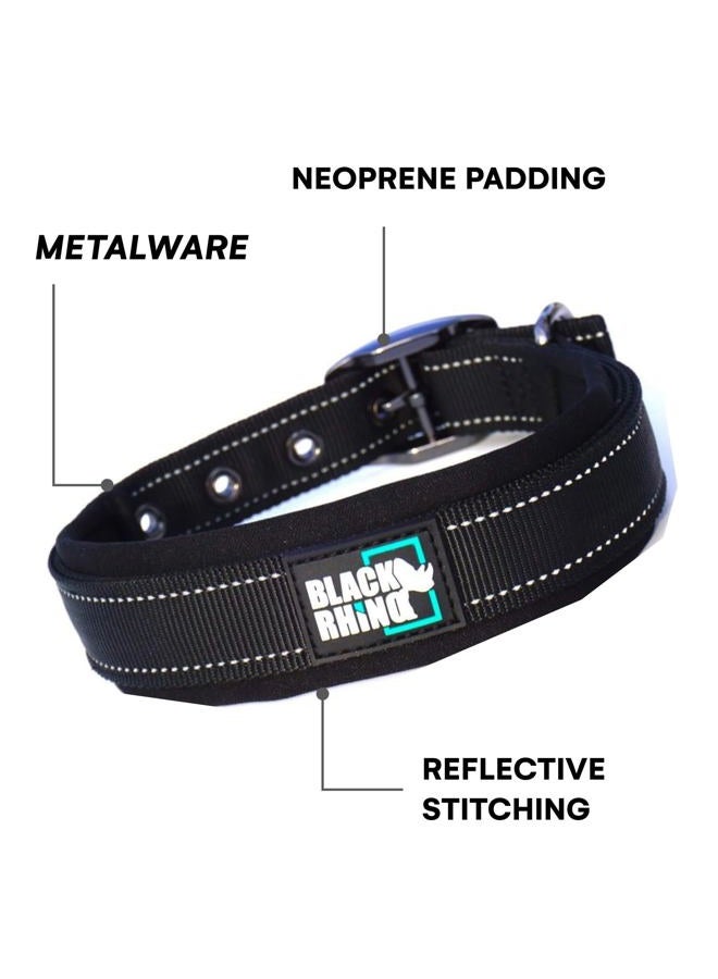 Black Rhino Dog Collar for Large Dogs - Adjustable Reflective Heavy Duty Collar with Ultra-Soft Neoprene Padding - Weatherproof, Durable, and Comfortable - Ideal for Active Dogs - Aqua and Gray - Image 3