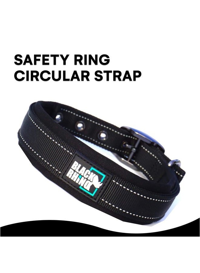 Black Rhino Dog Collar for Large Dogs - Adjustable Reflective Heavy Duty Collar with Ultra-Soft Neoprene Padding - Weatherproof, Durable, and Comfortable - Ideal for Active Dogs - Aqua and Gray - Image 4