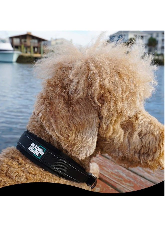 Black Rhino Dog Collar for Large Dogs - Adjustable Reflective Heavy Duty Collar with Ultra-Soft Neoprene Padding - Weatherproof, Durable, and Comfortable - Ideal for Active Dogs - Aqua and Gray - Image 2