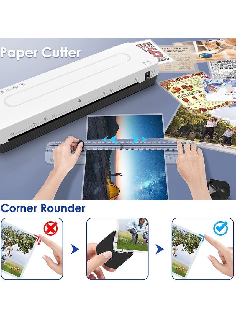 Laminator Machine 13Inch Laminating - A3 Lamination with 30 Pouches, Cold and Thermal Kit Paper Cutter Corner Rounder for Office Home School Use - Image 4