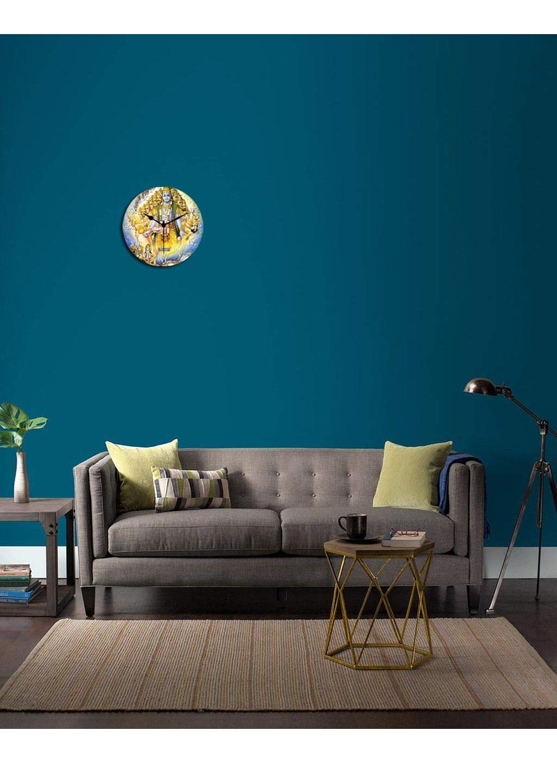 KARTIK KARTIK Wall Clock Printed Designer Home/Living Room/Bedroom/Kitchen and Office Wood Wall Clock (Multicolor, 11X11 Inches)  - Image 2
