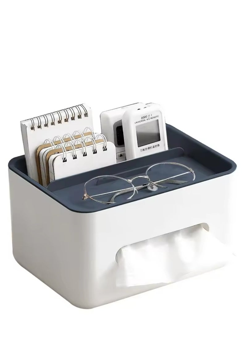 BLUE CORAL Desktop Remote Control Storage Tissue Paper Box Car Mounted Home Bathroom Living Room Coffee Table Simple and Creative Multifunction  - Image 2