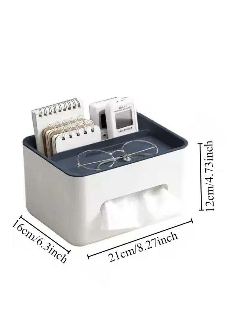 BLUE CORAL Desktop Remote Control Storage Tissue Paper Box Car Mounted Home Bathroom Living Room Coffee Table Simple and Creative Multifunction  - Image 3