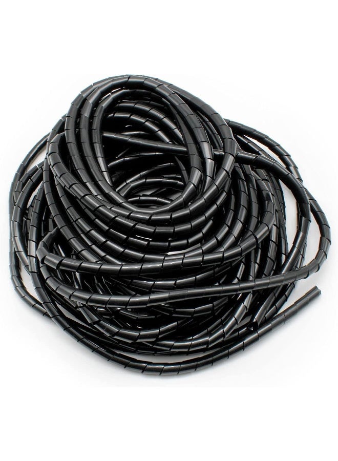 Royal Apex Spiral Wrapping Band Protection Tube-Band Cable Tidy Organizer-Tidy Sleeve Durable Cable For Pc Tv Cables Home And Office 6Mm Black - Image 1
