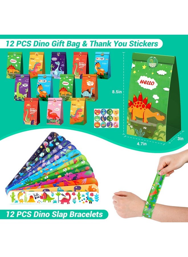 INNOCHEER Dinosaur Party Favors For Kids 74 Pieces Dino Birthday Party Supplies Dinosaur Goodie Bags For Kids Birthday With Dinosaur Masks Gifts Bags Bracelets Keychains Rings Treat Gift Goodie Bag Fillers  - Image 4