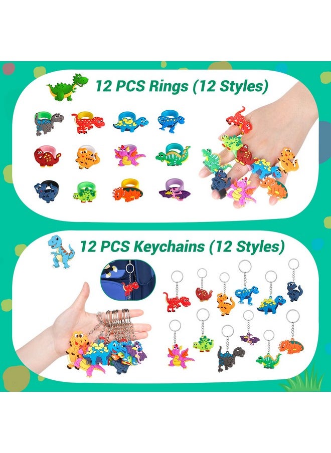 INNOCHEER Dinosaur Party Favors For Kids 74 Pieces Dino Birthday Party Supplies Dinosaur Goodie Bags For Kids Birthday With Dinosaur Masks Gifts Bags Bracelets Keychains Rings Treat Gift Goodie Bag Fillers  - Image 5