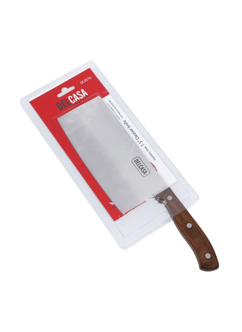 DELCASA 7.5" Cleaver Knife, Stainless Steel Blade  - Image 4