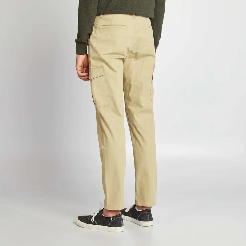 Kiabi  Multi-Pocket Slim-Fit Trousers Green for Men | Best Price UAE