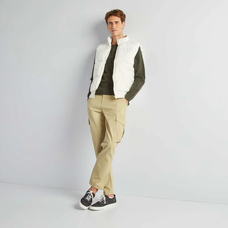 Kiabi Multi-Pocket Slim-Fit Trousers Green