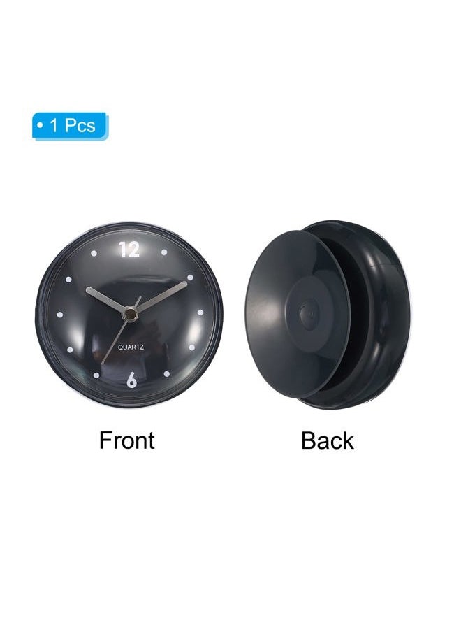 PATIKIL Waterproof Bathroom Clock, Battery Operated Silent Mini Wall Clocks with Black Suction Cup for Shower Kitchen Home Decoration, Black  - Image 3