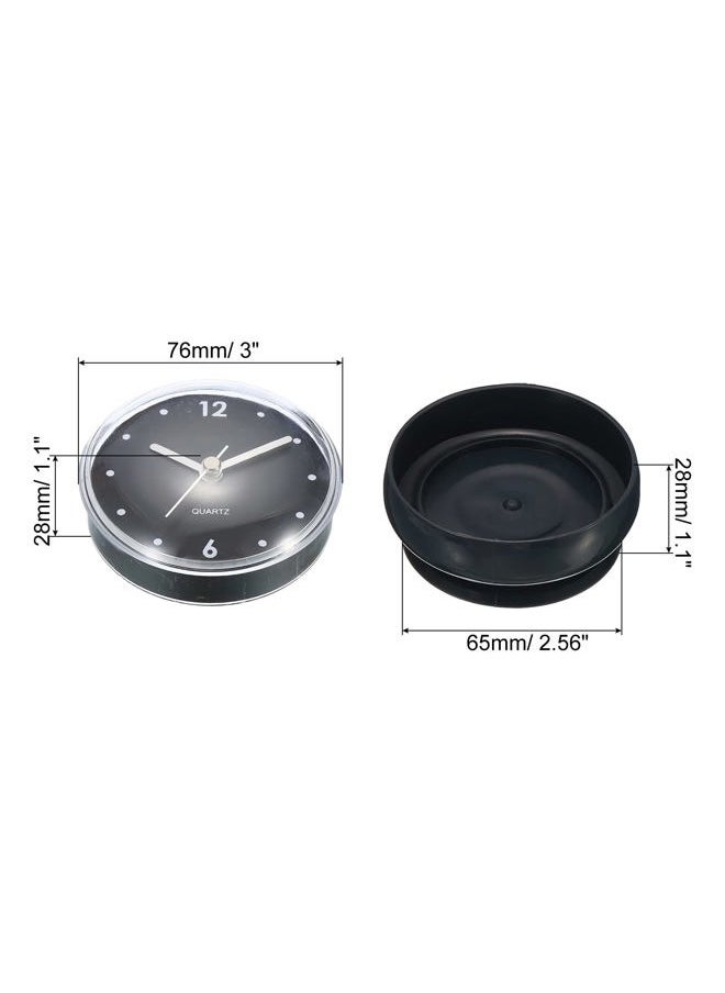 PATIKIL Waterproof Bathroom Clock, Battery Operated Silent Mini Wall Clocks with Black Suction Cup for Shower Kitchen Home Decoration, Black  - Image 2