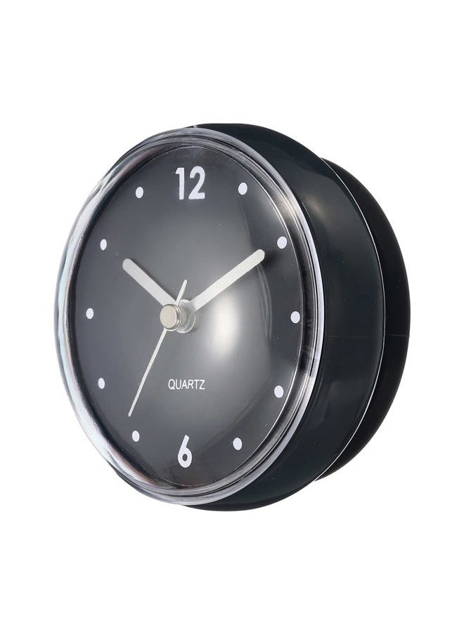 PATIKIL Waterproof Bathroom Clock, Battery Operated Silent Mini Wall Clocks with Black Suction Cup for Shower Kitchen Home Decoration, Black  - Image 1