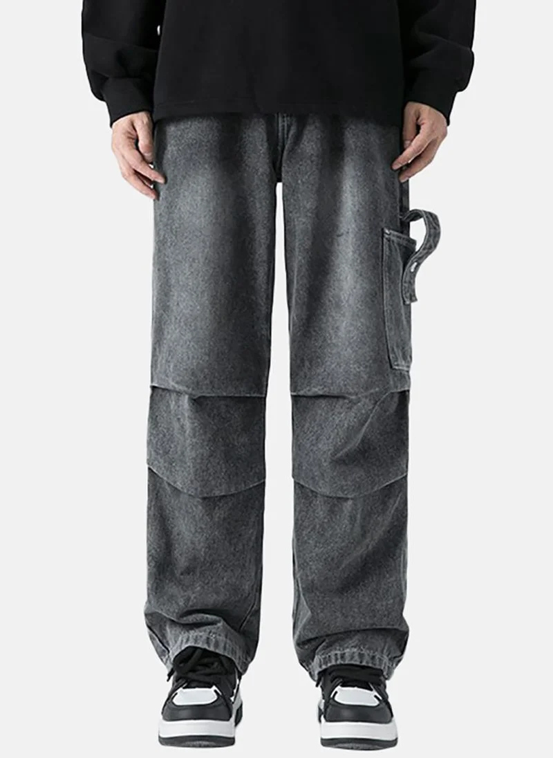 يونيكي Grey Solid Low Rise Relaxed Fit Jeans