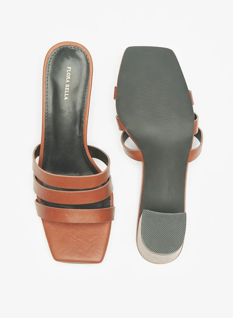 Flora Bella By Shoexpress Womens Solid Slip On Strap Sandals With Block Heels By Shoexpress