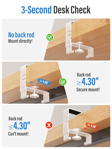 Cinati [Upgraded] Large Under Desk Cable Management Tray, Cinati Cable Management Under Desk No Drill, 28.4" Fabric Cord Hider for Wire Organizer, Cord Organizer for Office, Home - Supports Up to 30lbs White - Image 3