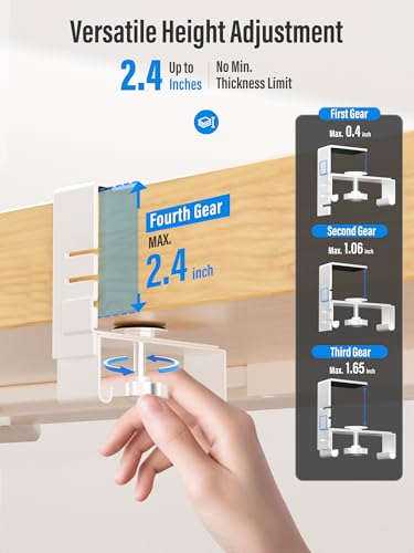 Cinati [Upgraded] Large Under Desk Cable Management Tray, Cinati Cable Management Under Desk No Drill, 28.4" Fabric Cord Hider for Wire Organizer, Cord Organizer for Office, Home - Supports Up to 30lbs White - Image 2