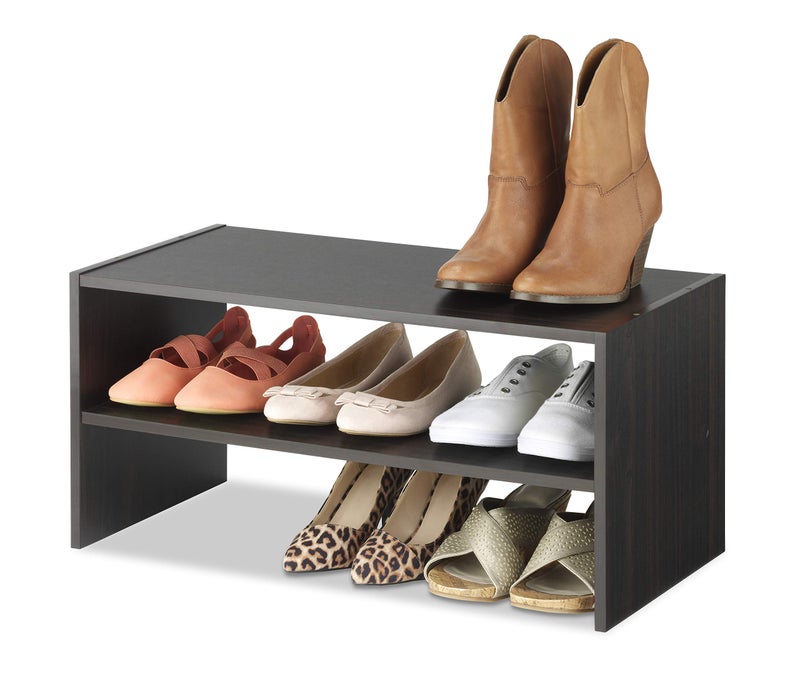 Whitmor Wood Stackable 2-Shelf Shoe Rack, 24 INCH, Espresso - Image 3