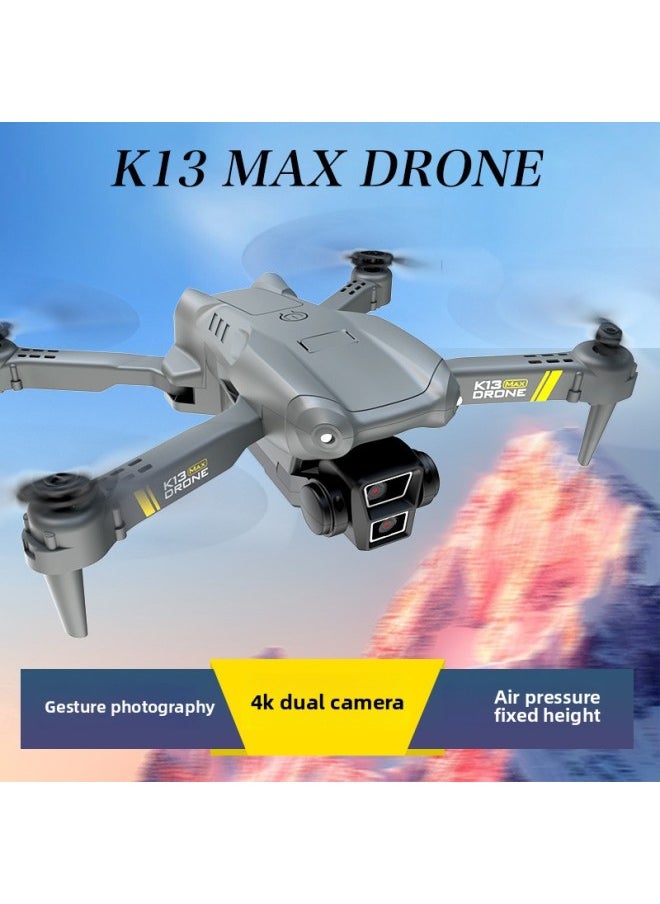 null - K13MAX Drone 4k HD Aerial Photography Dual Camera Quadcopter Toy Remote Control Aircraft E88pro-Color:K13max-grey Dual Camera Version - Image 1