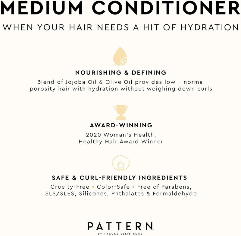 PATTERN Medium Conditioner For Curly Hair 380ml Blend Of Jojoba Oil & Olive Oil Curl Conditioner For Both Curly & Coily Hair Texture Looking For Hydration Slippage & Curl Definition (380ml) - Image 2
