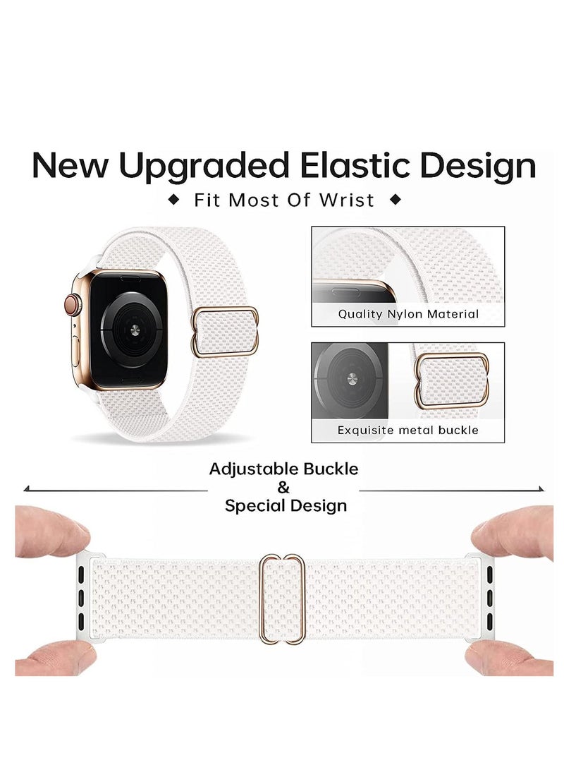 Excefore Stretchy Solo Loop Strap Compatible with Apple Watch Bands 42mm 44mm 45mm, 3 Pack Adjustable Braided Sport Elastic Wristbands Women Men Straps for iWatch Series 7/6/5/4/3/2/1/SE - Image 2