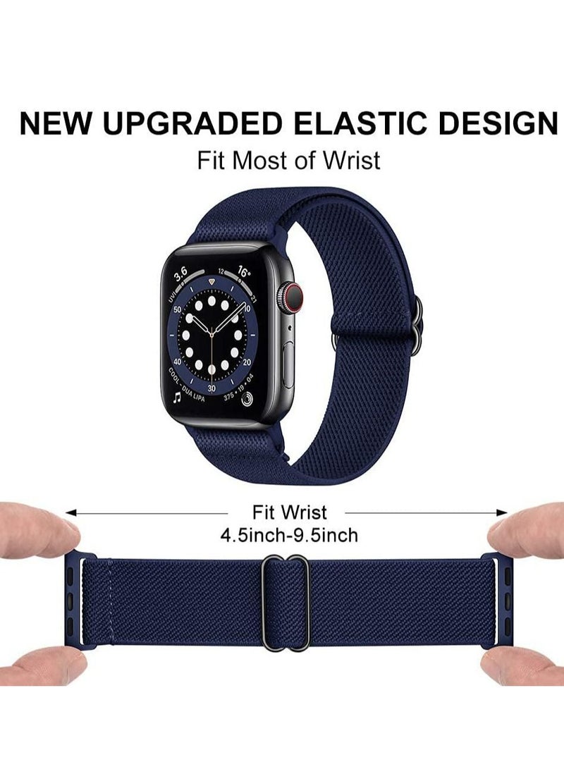 Excefore Stretchy Solo Loop Strap Compatible with Apple Watch Bands 42mm 44mm 45mm, 3 Pack Adjustable Braided Sport Elastic Wristbands Women Men Straps for iWatch Series 7/6/5/4/3/2/1/SE - Image 3