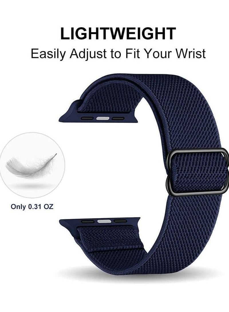 Excefore Stretchy Solo Loop Strap Compatible with Apple Watch Bands 42mm 44mm 45mm, 3 Pack Adjustable Braided Sport Elastic Wristbands Women Men Straps for iWatch Series 7/6/5/4/3/2/1/SE - Image 4