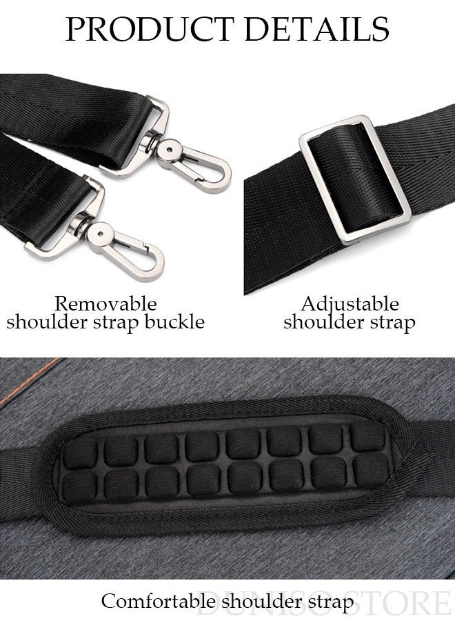 DUNISO 15.6 Inch Laptop Bag with Multi Compartment Lightweight Laptop Hand Bag Crossbody Bag Travel Business Briefcase Water-Resistant Dust-proof Shoulder Messenger Bag for Men Work Office - Image 3