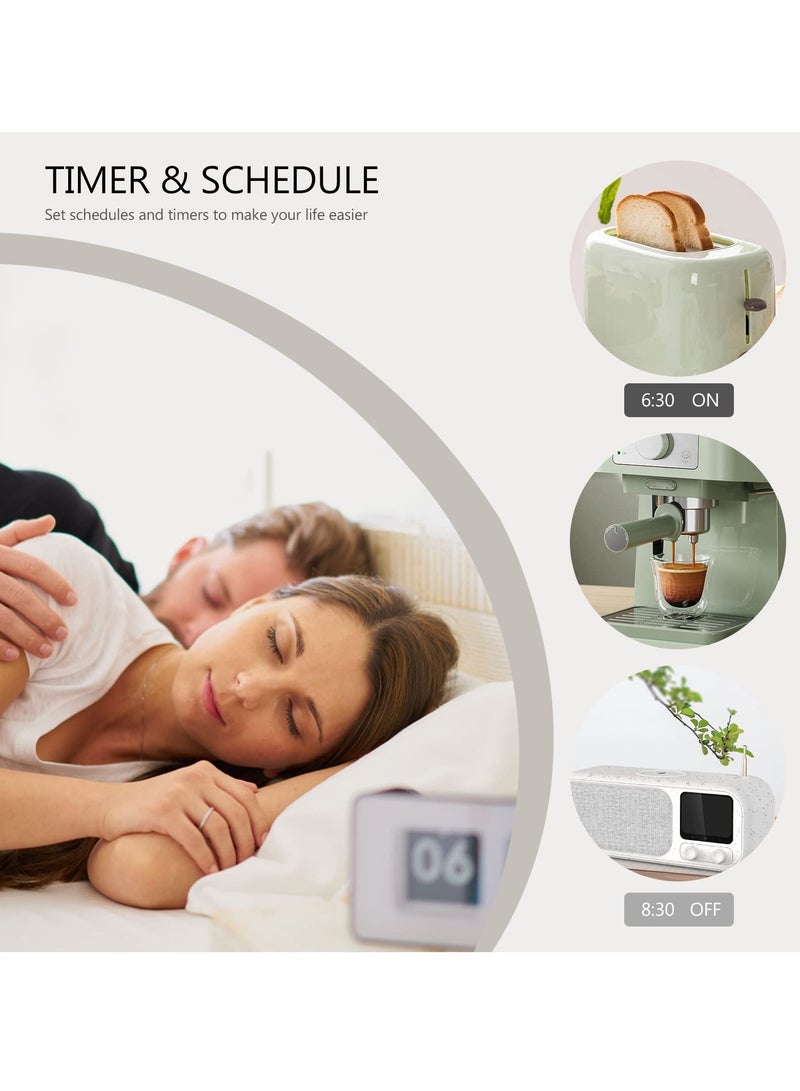 SYOSI Smart Plug with Energy Monitoring, Wi-Fi Smart Socket Works with Alexa & Google Assistant & IFTTT Smart Socket with Timer, Remote & Voice Control