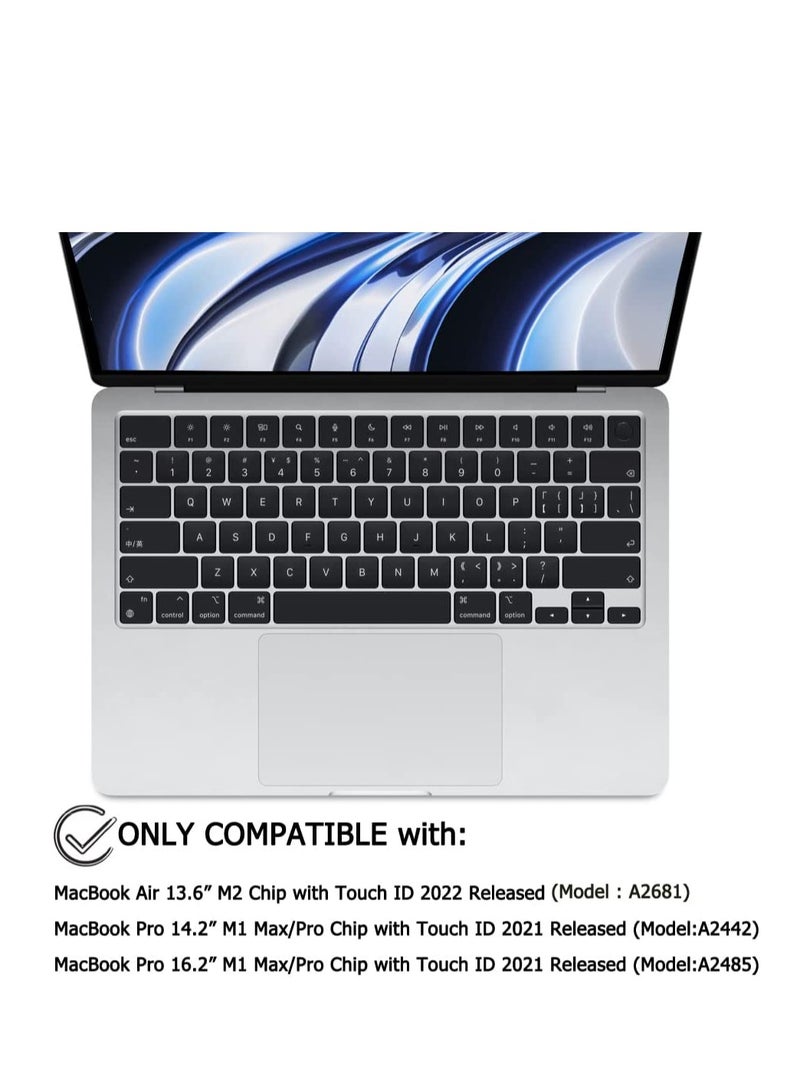 US Layout Silicone Keyboard Cover Skin for Macbook Air 15 A2941/A3114/A3241 , MacBook Air 13.6 with M2/M3/M4 A2681/A3113/A3240, MacBook Pro 14.2 A3112/A3185/A3401/A2442 A2992/A2918/A2779 / MacBook P - Image 2