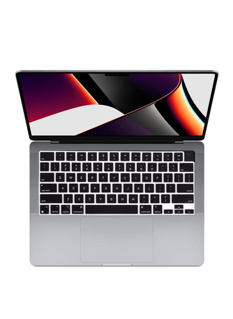 US Layout Silicone Keyboard Cover Skin for Macbook Air 15 A2941/A3114/A3241 , MacBook Air 13.6 with M2/M3/M4 A2681/A3113/A3240, MacBook Pro 14.2 A3112/A3185/A3401/A2442 A2992/A2918/A2779 / MacBook P - Image 1