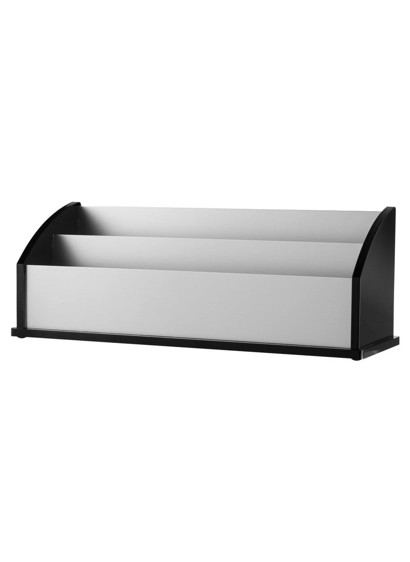 Kantek Kantek Acrylic and Silver Aluminum Desk Organizer 2 Section Letter Mail Sorter 1025 x 35 x 4 Heavy Duty Office Organizer Desk Accessory 