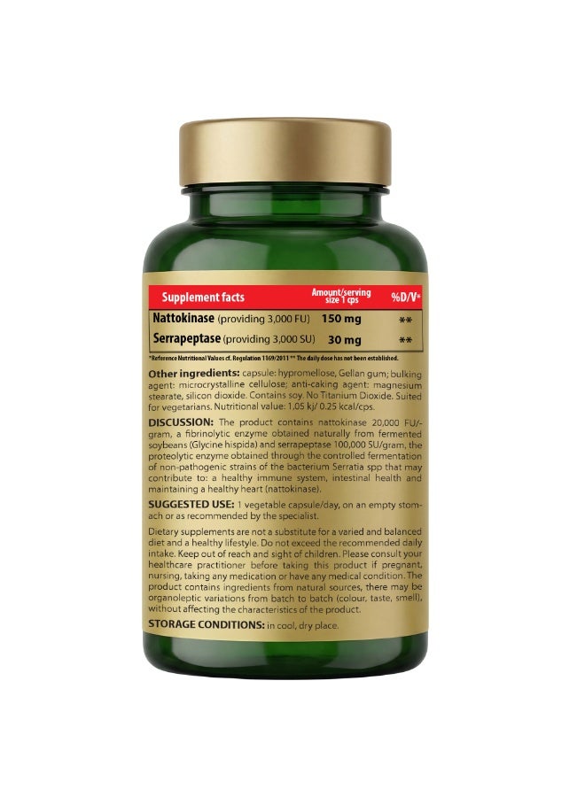 Cosmo Pharm Nattokinase Serrapeptase | Supports Heart Health & Healthy Circulation | 90 Vegetable Capsules - Image 2