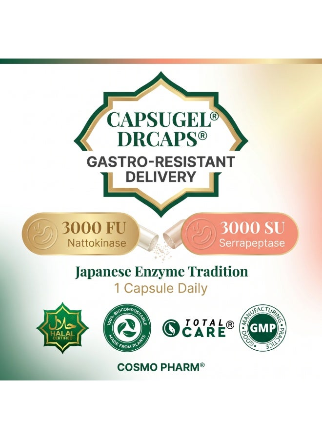 Cosmo Pharm Nattokinase Serrapeptase | Supports Heart Health & Healthy Circulation | 90 Vegetable Capsules - Image 5
