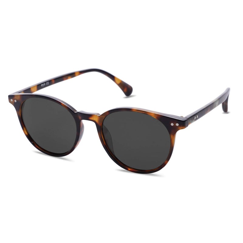 SOJOS Small Round Classic Polarized Sunglasses for Women Men Vintage Style UV400 Lens SJ2113, Stripe/Grey - Image 1
