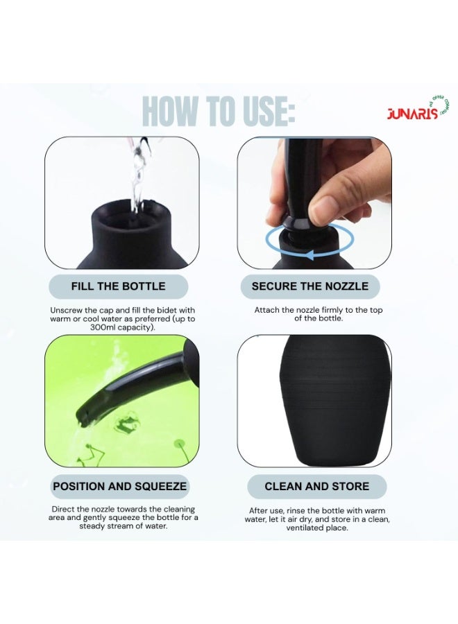 JUNARIS Portable Shower Bidet 300ML | Rinse Portable Shattaf Bidet Travel Personal Hygiene Cleaning Tool - Image 3