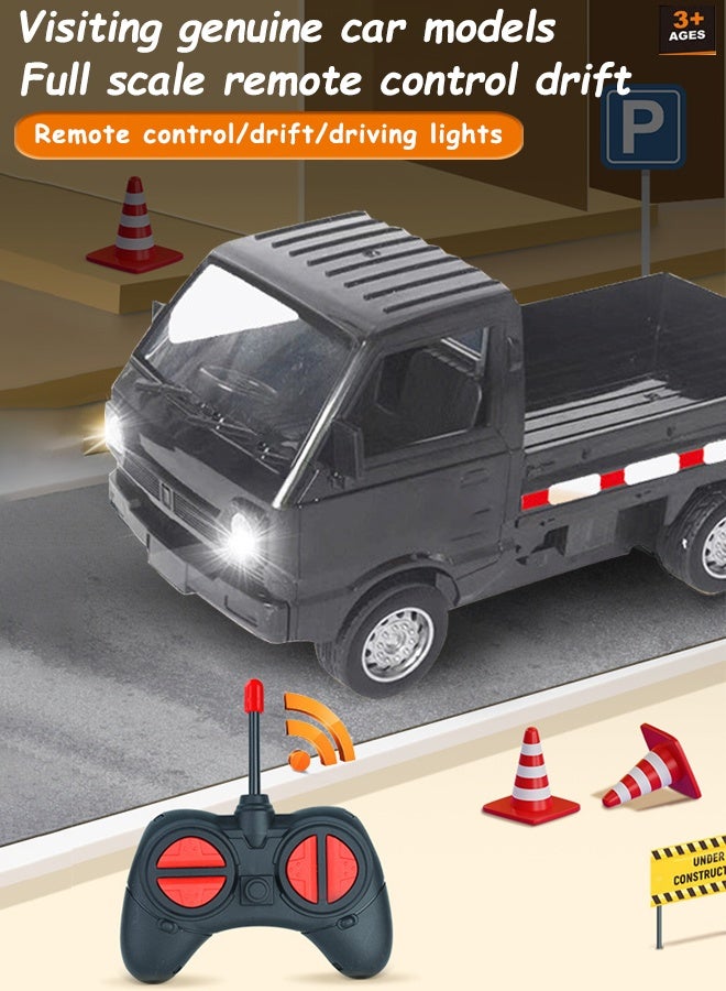 Remote Control Car,Children's RC Drift Remote Control Truck,Indoor/outdoor all terrain electric toy car with rechargeable battery and USB, children's gift,Wireless remote control and car model with lights, off-road boy toy car(Black)  - Image 1