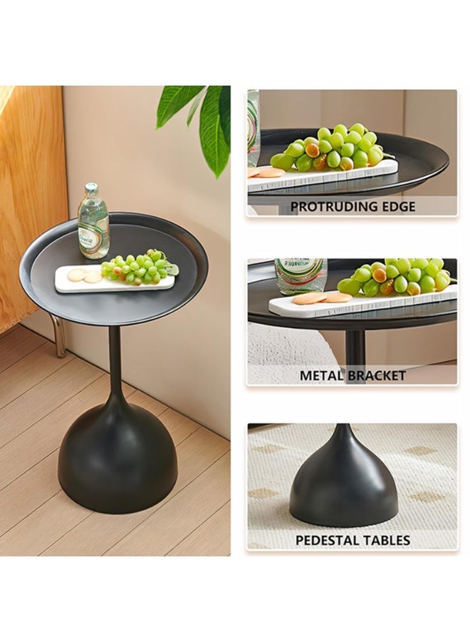 Generic Set of 2 Coffee Table, Nordic Sofa Side Decorative Small Space Living Room Bedroom Patio, Vintage Metal End Table, Metal Iron Outdoor Round Table Weather Resistant Anti-Rust Outdoor  - Image 2