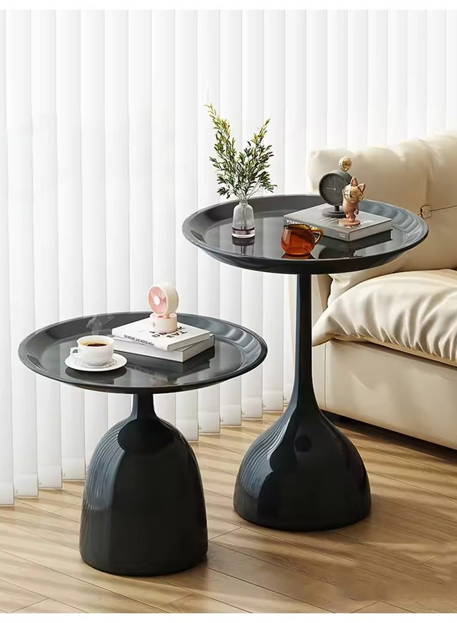 Generic Set of 2 Coffee Table, Nordic Sofa Side Decorative Small Space Living Room Bedroom Patio, Vintage Metal End Table, Metal Iron Outdoor Round Table Weather Resistant Anti-Rust Outdoor  - Image 1