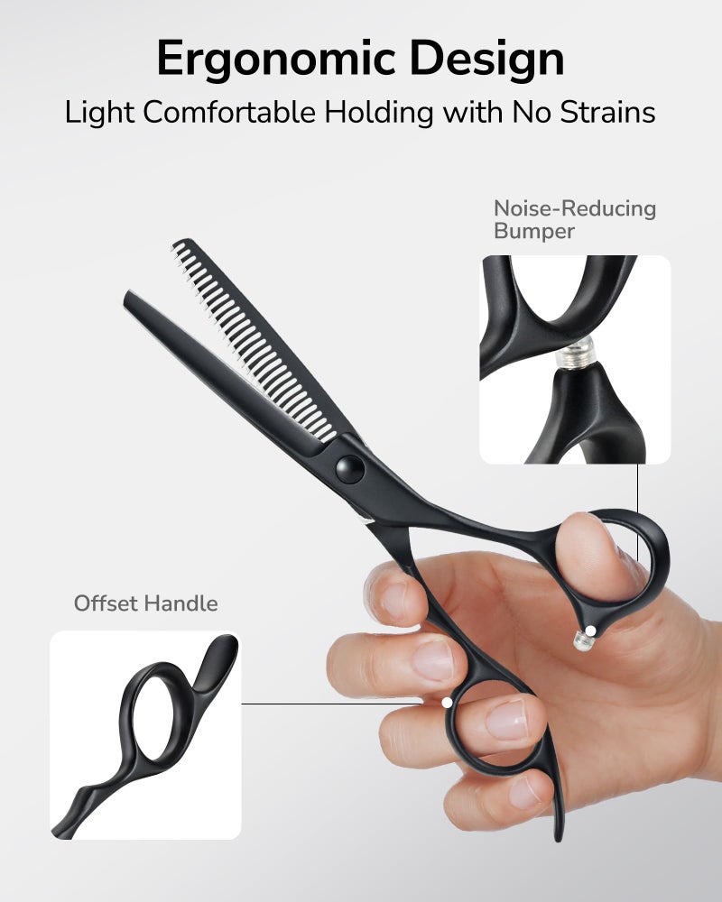 ULG Texturizing Shears â€“ Professional Stainless Steel, 30-Teeth Thinning Scissors, Teflon Coated, Deer Tooth Blades for Precise Thinning and Layering, Ideal for Stylists and Barbers - Image 5