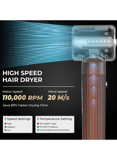 General 7 in 1 Hot Air Brush, ALSKIP Professional High Speed Hair Dryer Brush 110,000 RPM Blow Dryer Brush Detachable Design Styling Tools with 3 Temp and 3 Speed for Straightening, Curling and Drying  - Image 5