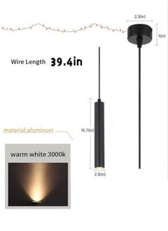 بيوينتي أسود الحديثة الثريا أنبوب 6cm 50W L40CM ضوء مطعم مطبخ بار الديكور مصباح الفن  - Image 2