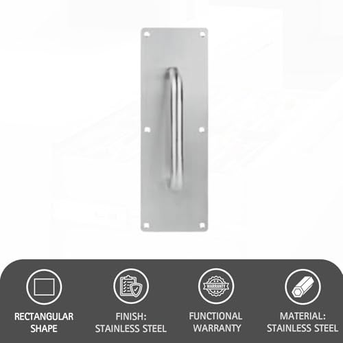 Hettich HPP 1 Stainless Steel Door Handle, Pull Plate Door Handle with Screws, 1 Set (300 x 100 mm Size), for Hotels, Restaurants, or Other Public Places - Image 2
