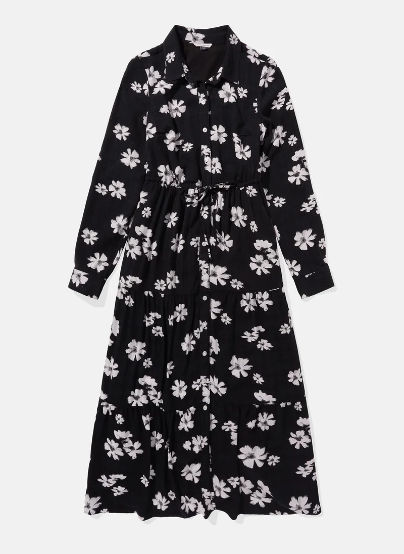 American Eagle AE Long-Sleeve Midi Shirt Dress