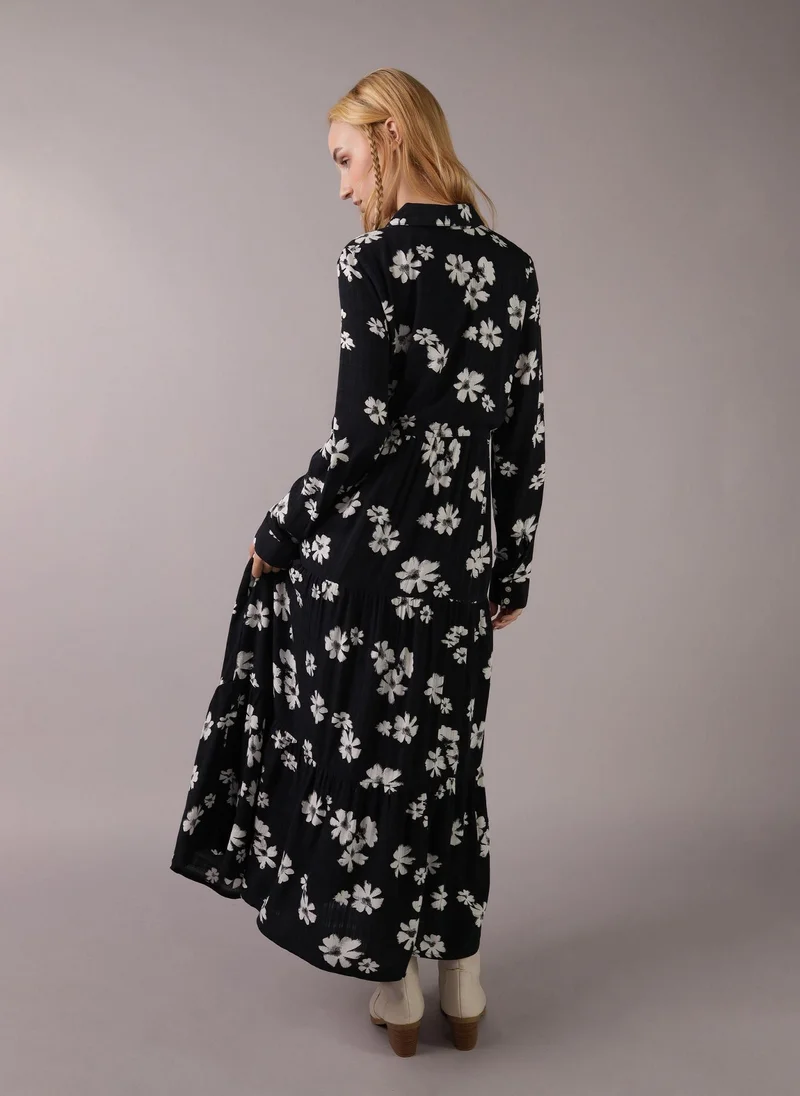 American Eagle AE Long-Sleeve Midi Shirt Dress
