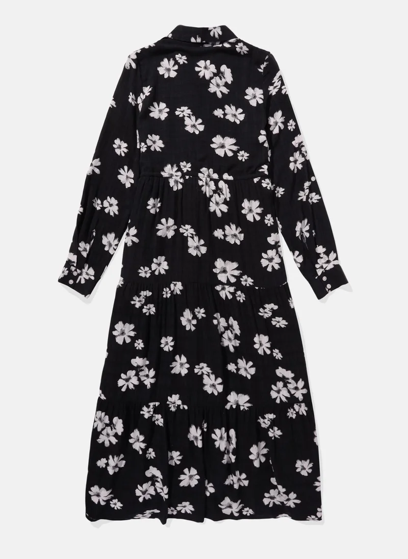American Eagle AE Long-Sleeve Midi Shirt Dress