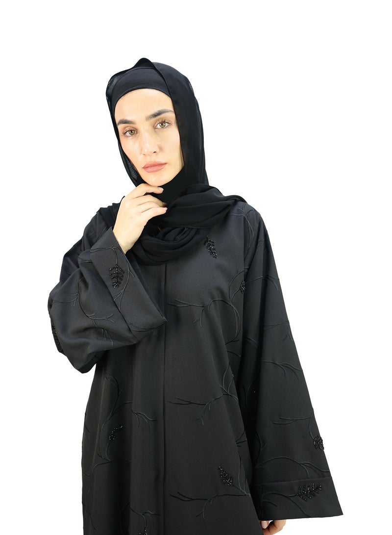 THE MODEST FACTORY Round embroidery and handwork of leaf type on front, back and sleeves  (KSA) - Image 2