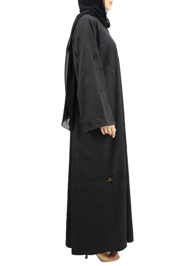 THE MODEST FACTORY Round embroidery and handwork of leaf type on front, back and sleeves  (KSA) - Image 3