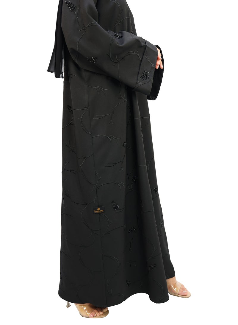 THE MODEST FACTORY Round embroidery and handwork of leaf type on front, back and sleeves  (KSA) - Image 4