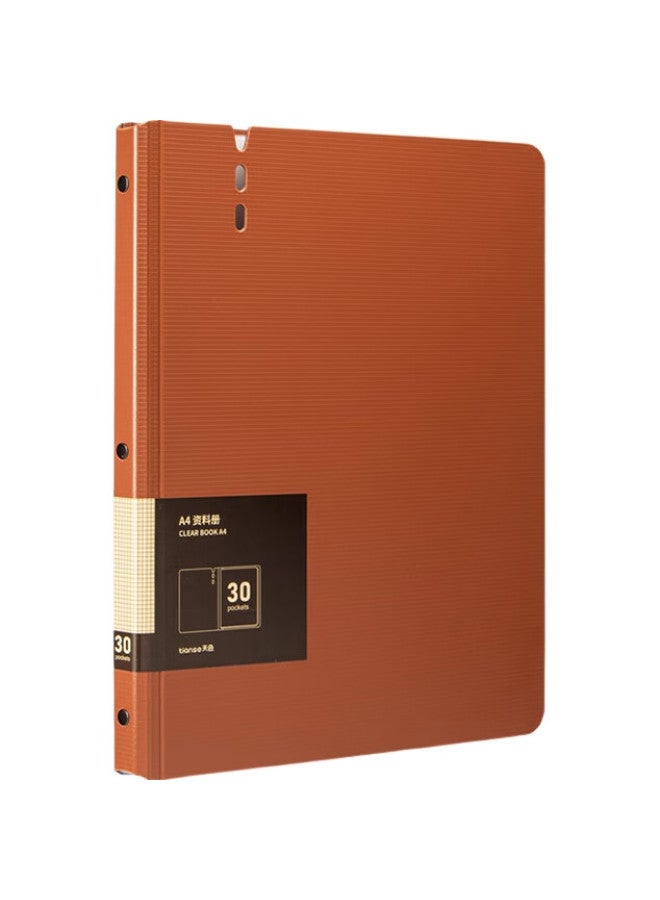 Tianse A4/30-Page Document Folder, Thickened Insert File Folder, Multifunctional Office Storage Organizer, Exam Paper Storage Bag, Prenatal Checkup Prenatal Checkup Sheet Music Album, Ts-1635, Coral Orange - Image 3